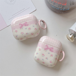 Nơ in hoa cho AirPods 1 / 2 3 Pro Pro2 pro3 Bộ tai nghe Airpods4 Vỏ bảo vệ Bluetooth không dây AirPods Pro i3 i4 pro3 Vỏ bảo vệ tai nghe