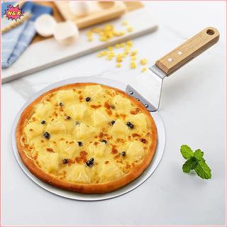 N & X 1PC Xẻng Pizza Dụng Cụ Làm Bánh Ngọt Phụ Kiện Pizza Peel Tròn Thép Không Gỉ Chống sti Pizza Chèo Thìa Có Tay Cầm Bằng Gỗ Sồi.