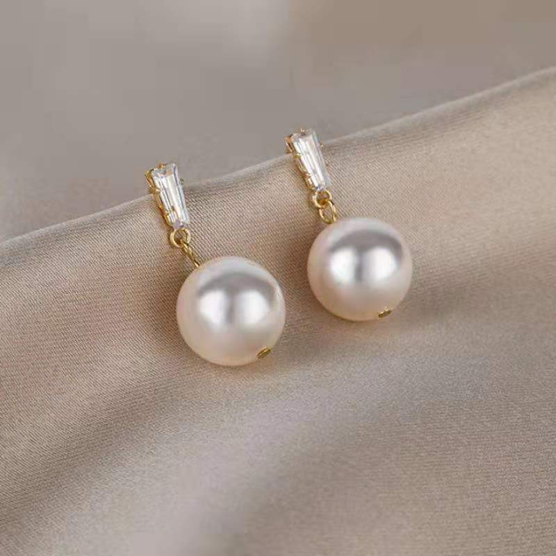 Bông tai đính đá mờ mạ bạc cao cấp cho nữ S925