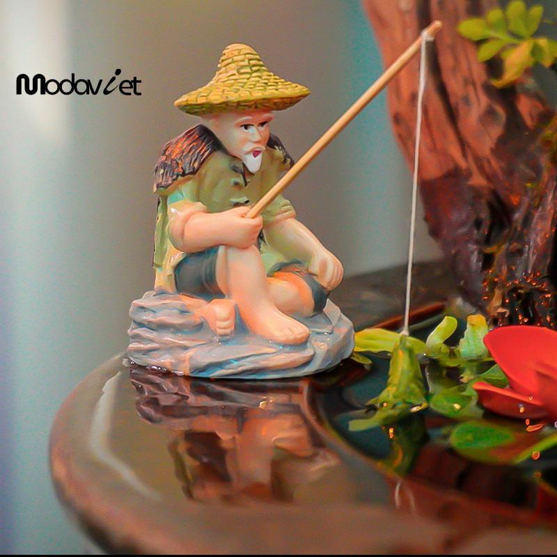 [modavietnamshop] Đồ trang trí câu cá ông già thu nhỏ sáng tạo PVC Jiang Tai Gong Bể cá cảnh Vườn cây cảnh Trang trí cảnh quan đẹp