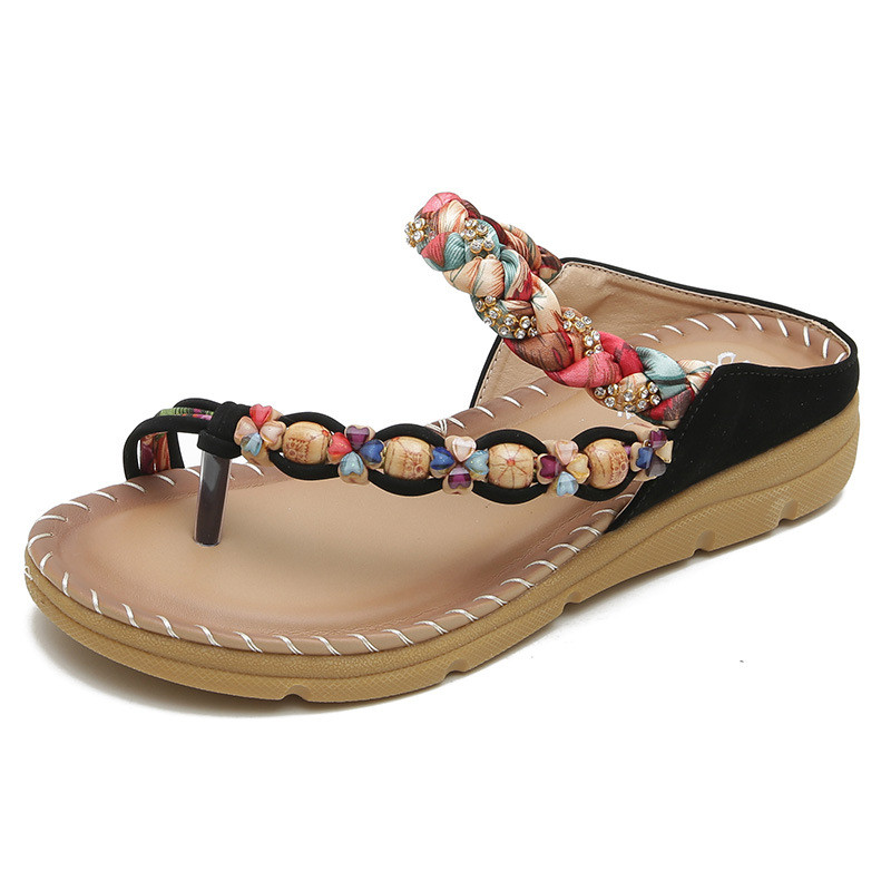 3 Màu Size Lớn 36-41 Dép Đế Dày Nữ Mùa Hè Chống Trơn Trượt Chống Mài Mòn Phong Cách Bohemian Mặc Bên Ngoài Đi Biển Kỳ Nghỉ Dép Thời Trang J