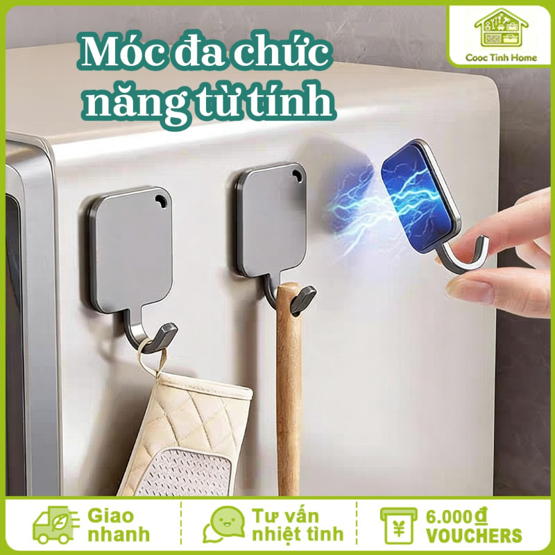 Bộ Móc Treo Thông Minh - Thép Carbon Cao Cấp, Từ Tính Mạnh, Keo Dán Chắc Không Khoan, Giải Pháp Treo Đồ Tiện Lợi