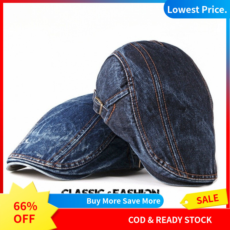 Mũ Denim Phong Cách Hàn Quốc Giặt Thời Trang Denim Beret Nam plus Size Cotton Đạt Đỉnh Mũ Nữ 2026 Mới