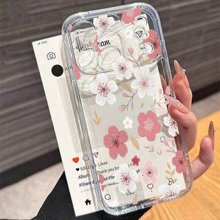 Vỏ hoa hoa thời trang dành cho IPhone 17 15 16 Pro Max 16E 16 Plus 17 Air Trong suốt Chống rơi Retro Nghệ thuật Thời trang Hàn Quốc Vỏ đơn giản
