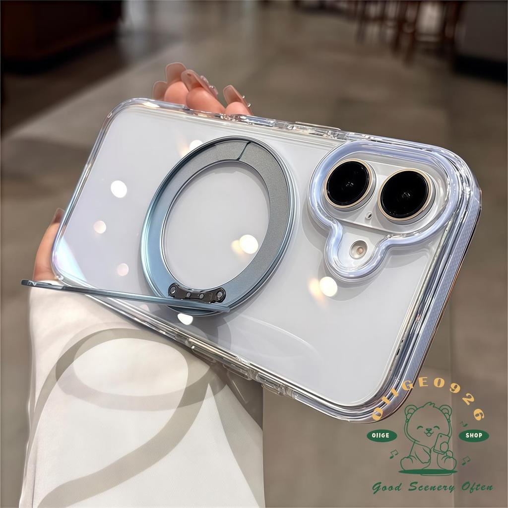 【 Ốp lưng iPhone17 】 Giá đỡ xoay từ tính acrylic chống rơi Vỏ điện thoại iphone17 Pro Max 16 15 14 13 12 cho vỏ iPhone Vỏ mềm silicon TPU chống sốc