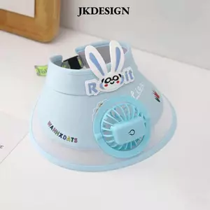 Mũ chống nắng trẻ em JKDESIGN, có quạt Mũ Panama thoáng khí, Phim hoạt hình chống tia cực tím di động Mũ đi biển mùa hè dễ thương Trẻ em