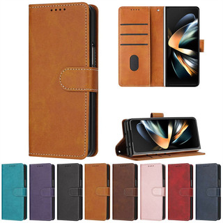 Vỏ Cho Samsung Galaxy Z Fold 3 4 5 6 7 Vỏ Ví Lật Sang Trọng Da PU Khe Cắm Thẻ Đứng Có Dây Buộc