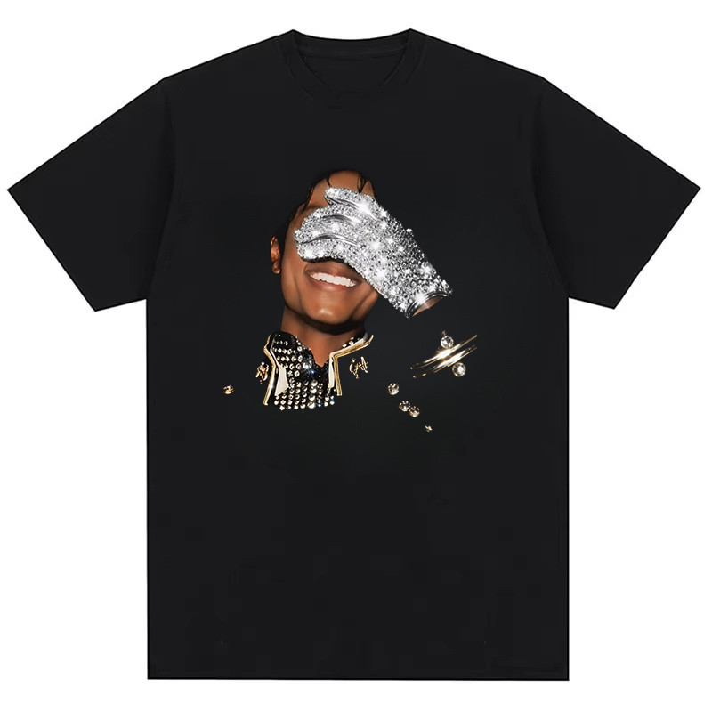 MJ Michael Jackson Huyền Thoại Nhân Vật Nam Nữ Thời Trang Đường Phố Hip Hop Cotton