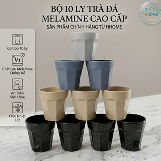 Combo 10 Ly trà đá 167 nhựa Melamine kích thước Ø7 x 7.5cm 180ml, có 4 màu - Trường An VN