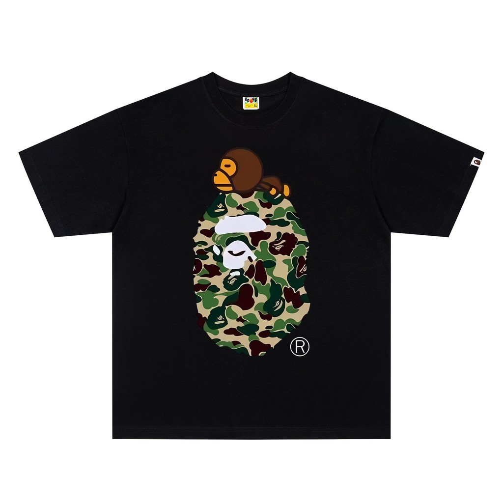 Áo thun ngắn tay in hình khỉ & họa tiết khỉ đột cổ điển Camo