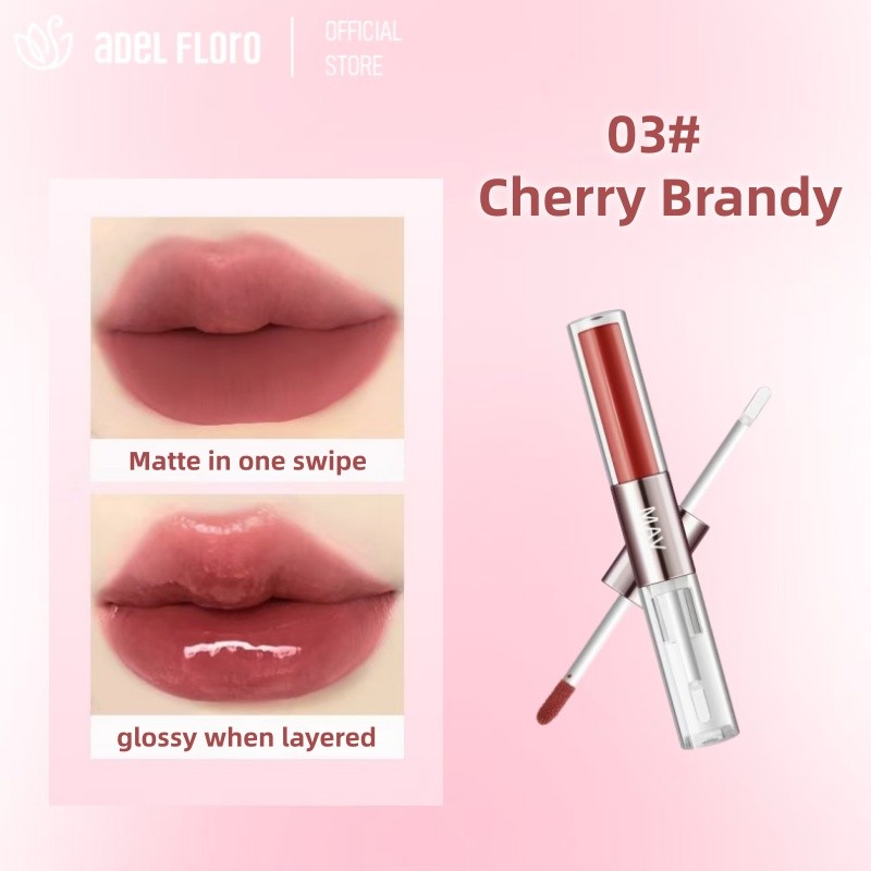 【Adel Floro &Co】2in1 Lì Mượt Và Bóng Mọng| Một đầu lì, một đầu bóng,Không trôi,Dưỡng môi từ thực vật