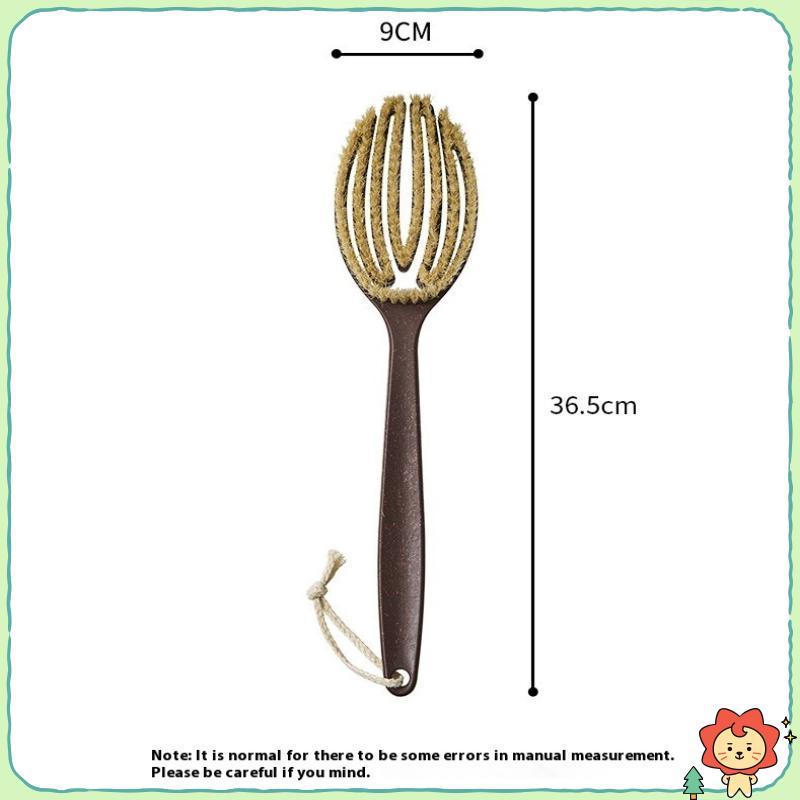 [Jielus] Bàn chải cơ thể Tay cầm dài Tắm tắm Máy chà lưng Boar Lông chải da khô hoàn hảo Cần thiết cho dụng cụ tắm tẩy tế bào chết da