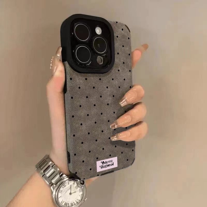 Màn hình đầy điểm đen nhỏ phù hợp cho vỏ điện thoại da lông iPhone 17/16/15 Pro Max, bán chạy cho các mẫu 14/13/12