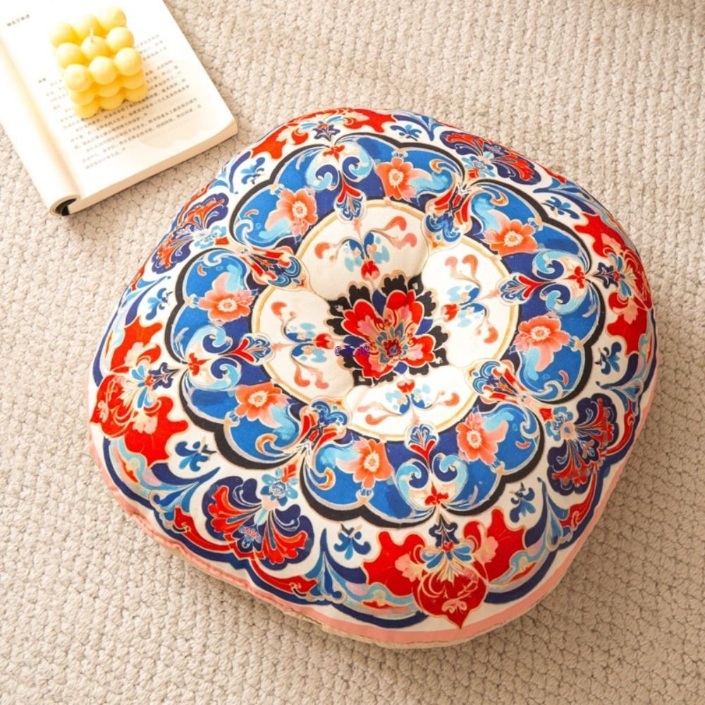 Đệm WANYEDI Tatami, Đệm Futon tròn sang trọng phong cách dân tộc, Đệm ghế lười thoáng khí dày 40cm hiện đại để trang trí nhà cửa