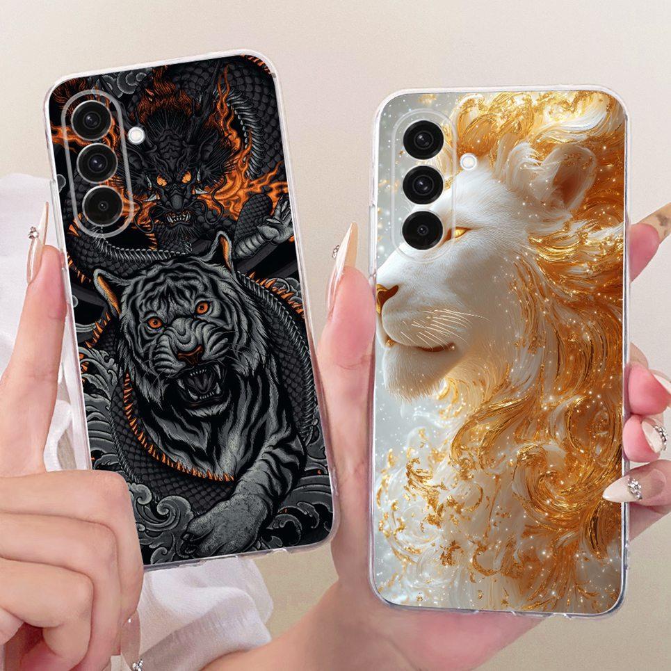 Dành Cho Samsung Galaxy Galaxy A06 A16 A36 4G 5G Ốp lưng Rồng Trung Quốc Mèo Dễ Thương Họa Tiết Hoạt Hình Vỏ Mềm Trong Suốt Silicon