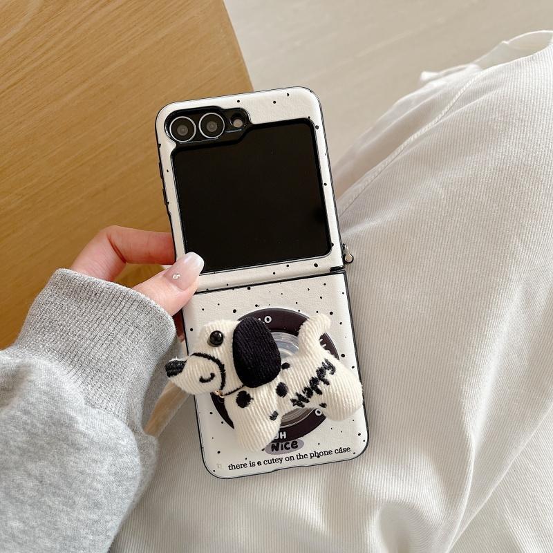 Ốp điện thoại từ tính mực phun nước nền màu trắng Thích hợp cho Samsung Galaxy ZFlip7 zflip6 Vỏ cứng gấp dây buộc cho Z Flip 7 6 5 4 5G PuraX N3Flip MixFlip 2 Vỏ bảo vệ