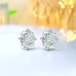Bông tai nữ đơn kim cương zirconia trắng phong cách châu Âu - Mỹ, kích thước 8*10mm