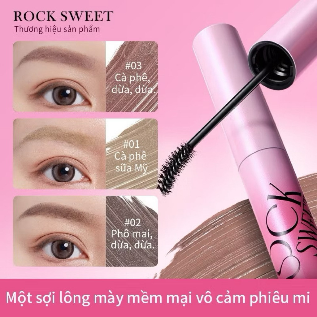 Mascara lông mày ROCK SWEET Eyebrow Tint Rock Sweet gel mịn lì giữ màu lâu không lem chống nước 3.5g