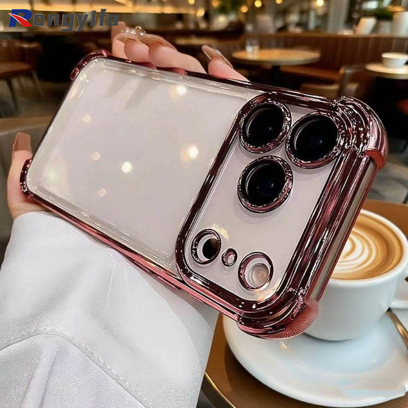 Ốp Điện Thoại Trong Suốt Mạ Sang Trọng Cho Honor 600 Lite Power2 Play 10 20 9T 3 Y9s X8C X8D X7C Magic 8 Pro Air RSR Vỏ Mềm Chống Rơi Trong Suốt