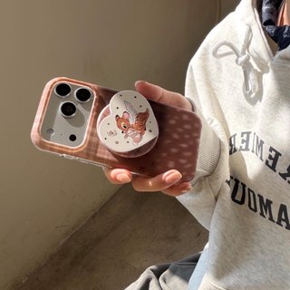 Vỏ cứng Tương thích với iPhone 13 14 14Pro 14ProMax 15 15Pro 15ProMax 16 16Pro 16ProMax 17 17Pro 17ProMax Vỏ nam châm họa tiết hươu lưới