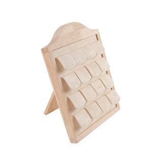 Giá đỡ trưng bày trang sức HIGHVIEWLS, Dụng cụ trưng bày bông tai bằng nhung dọc, Khay đựng đồ trang sức nhiều lớp bằng gỗ nguyên khối Prmeium Đạo cụ phát sóng trực tiếp