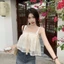 Áo Vest dáng rộng PYCOU, Áo bình rỗng không tay, Áo hai dây dệt kim tua rua màu trơn thanh lịch mùa hè