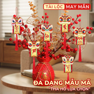 Bao lì xì treo cây - Combo 24 dây liễng phụ kiện trang trí Tết mini cao cấp. hình in sắc nét treo cây quất mai