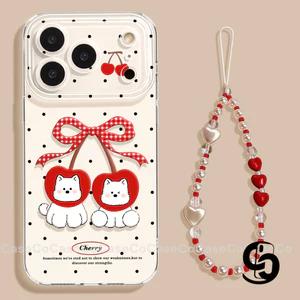 Ốp Lưng Cho Samsung A17 A07 A36 A06 A56 A16 A26 A14 A15 A55 A05s A05 A03 A51 A04 A32 Bìa Sweet Cherry Puppy