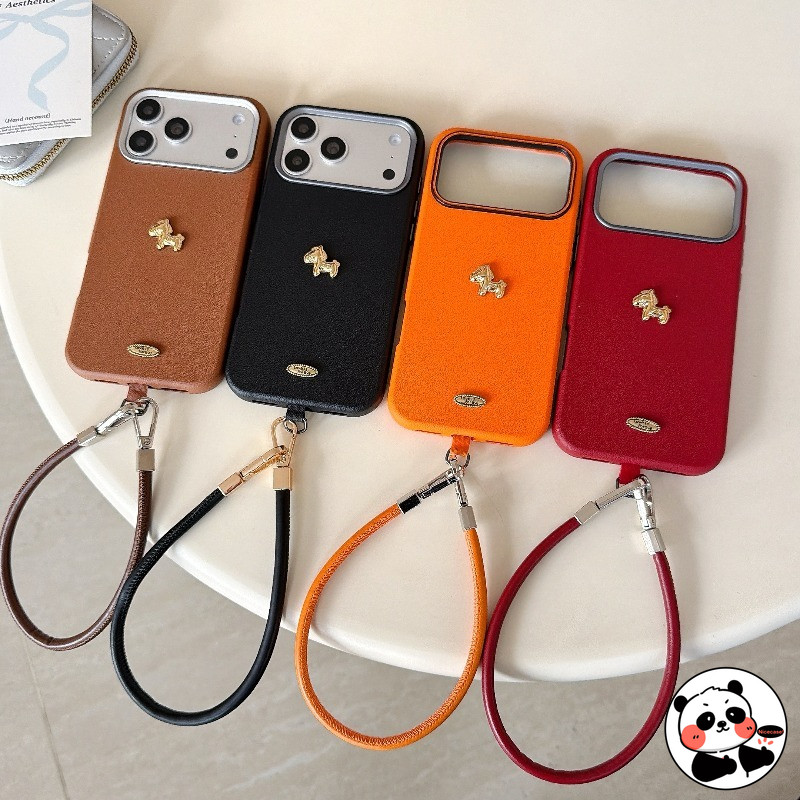 Ốp Điện Thoại Pony Năm Mới Có Dây Da PU Cho Vivo V60 V50 V50E V40 V40E V30 V30E V29 V29E Lite SE V27 V27E V25 V25E Pro V23E V21E V17 Neo 5G 4G Vỏ Sang Trọng Dễ Thương