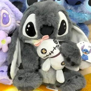 Gấu Bông Stitch Xám, Thú Nhồi Bông Mềm Mịn 35cm/45cm, Làm Quà Tặng Sinh Nhật, Valentine, Đồ Chơi Ôm Dễ Thương