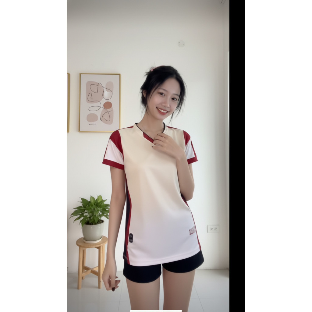 Bộ Quần Áo Bóng Chuyền Nam/Nữ A.mac KEM ,Đồ Bóng Chuyền Áo Thể Thao Chất Vải Mè Co Giãn , Có in Tên Số