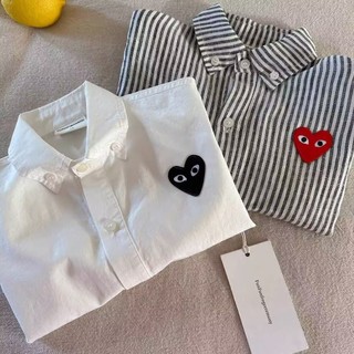 Áo Sơ Mi Trẻ Em Dài Tay Mùa Xuân Thu Phong Cách Mới Sọc Top Cotton Áo Sơ Mi Trắng Cho Bé