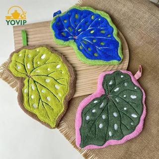 YOVIP Khăn tay thấm hút lá giả Khăn hoa văn thực vật Nhà bếp Phòng tắm Vải lau VN