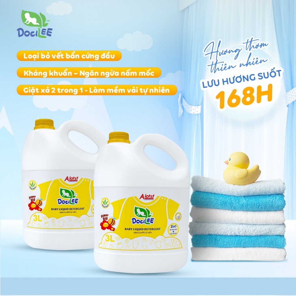 [CHỌN MÀU] Nước Giặt Xả Quần Áo DOCILEE Đậm Đặc, Tiện Lợi Lưu Hương Lâu, Sạch Thơm Mềm Mại, Cho Da Nhạy Cảm