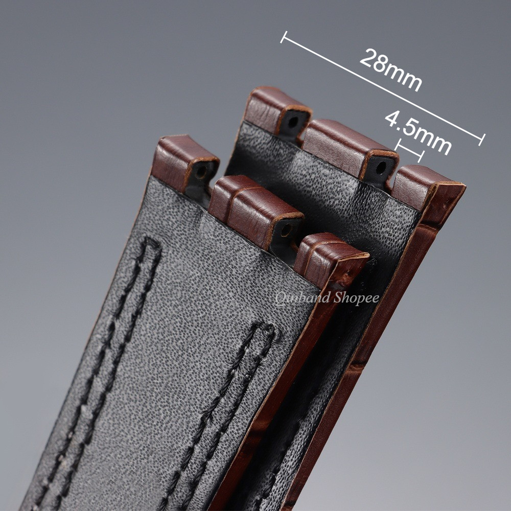 Dây đeo đồng hồ bằng da 28mm cho AP Audemars Royal Oak Offshore Da thật Da bò Dây đeo đồng hồ thay thế cho nam nữ