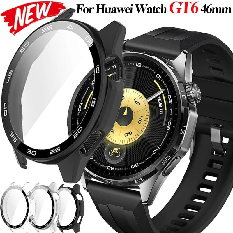 Ốp Bảo Vệ Có Màn Hình Kính Cường Lực Bảo Vệ 2 Trong 1 Cho Huawei GT6 46mm Có Cân Ốp Lưng Cho Huawei Watch GT6 Phụ Kiện Vỏ Đồng Hồ