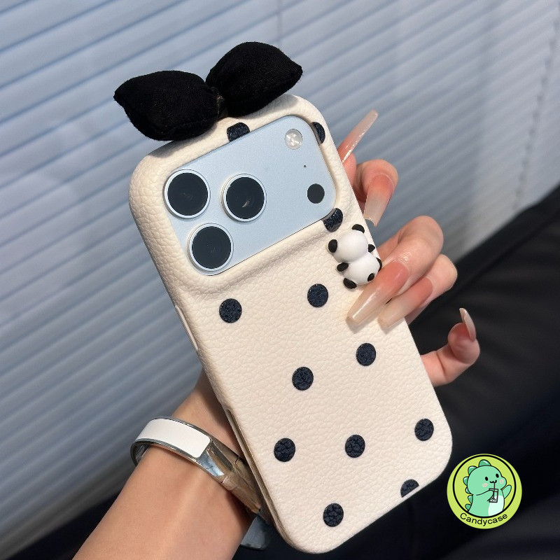 Ốp Điện Thoại Gấu Trúc Dễ Thương Cho Huawei Nova Y73 14 13 12 11 10 9 8 SE 7 6 5 Pura 80 70 P60 P50 P50E P40 Pro Ultra 5G 4G Vỏ Sang Trọng Hoạt Hình Nơ Da PU Thanh Lịch Vỏ Mềm