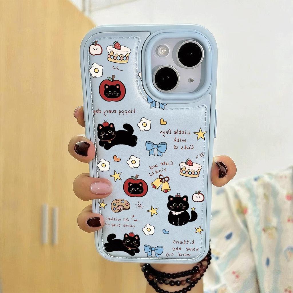 Đáng yêu hình ảnh nhỏ thích hợp cho iPhone16promax17AIR trường hợp điện thoại 15plus mềm trường hợp 13 lỗ lớn 12 nhỏ