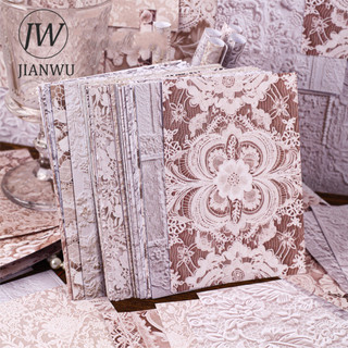 JIANWU Series Vintage Ren Hoa Cứu Trợ Phong Cảnh Cắt Kéo Thêu Sò Chất Liệu Giấy Sáng Tạo DIY Rác Tạp Chí Văn Phòng Phẩm