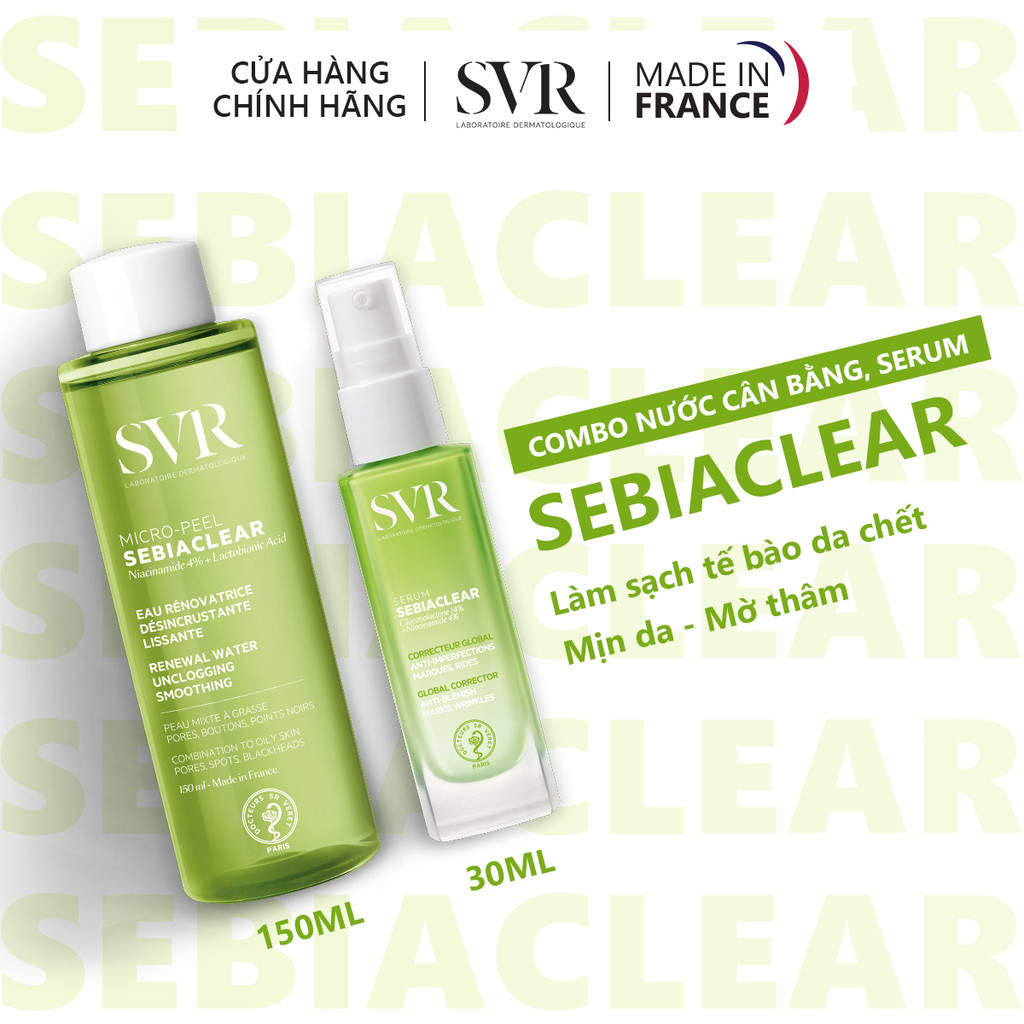 Combo cân bằng da, giảm thâm mụn Serum 30ML và Toner Micro-Peel 150ML (CBG05)