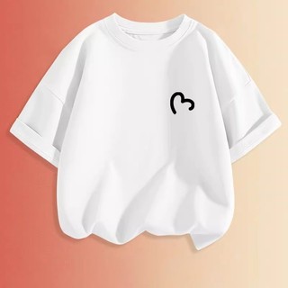 Áo thun cổ tròn dáng casual, họa tiết vẽ đường nét đơn giản dành cho bé gái, in một mặt, đa năng, thích hợp mặc ngoài.