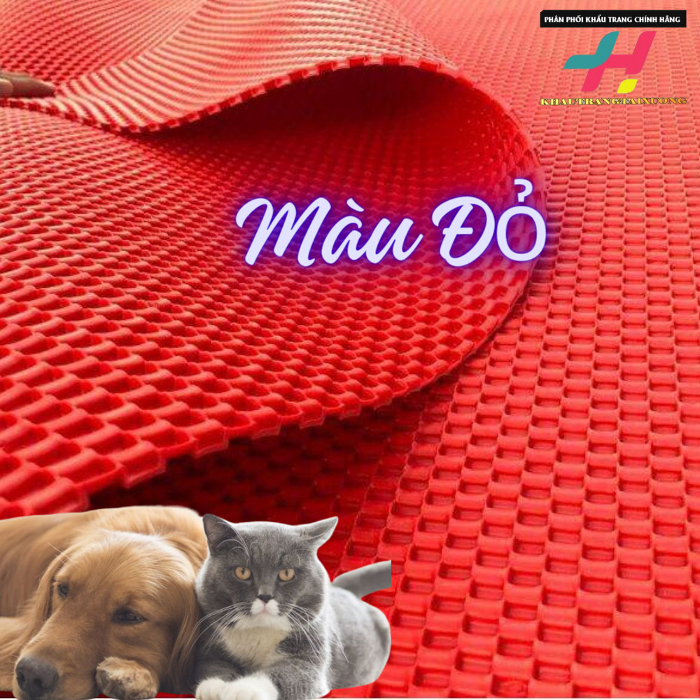 (LOẠI DẦY) Tấm Lót Sàn Chuồng 80cm x 60cm Cao Su Cao Cấp Dễ Vệ Sinh Cho Chó Mèo Dog & Cat - Bảo hành 12 tháng