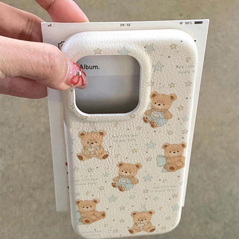 Ánh sáng nâu Cub sao cho iPhone 17 16 15 13 giả da 12p lỗ lớn 11 mềm x