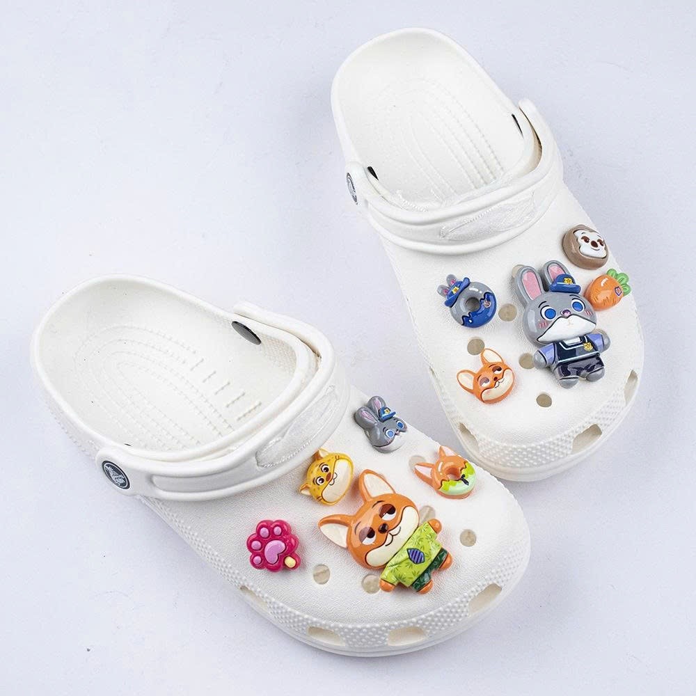 Set charm Thỏ và Cáo - Thỏ cảnh sát & Cáo tinh ranh phim Zootopia- Hàng hotrend- Bộ 10 chi tiết- Judy Hopps &Nick Wilde