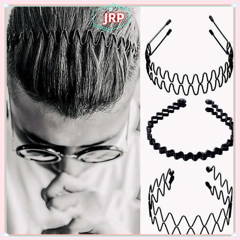 JRP Unisex Kim Loại Sóng Mùa Xuân Tóc Hoop La Chống Trơn Trượt Thể Thao Ngoài Trời Đơn Giản Băng Đô Quấn Tóc Cho Nữ Mặt Rửa Mũ Đội Đầu JRP