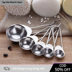 【COD】Bộ dụng cụ đong đo bằng inox gồm 5 kích cỡ, hỗ trợ chuẩn bị nguyên liệu nấu ăn, làm bánh và pha đồ uống một cách dễ