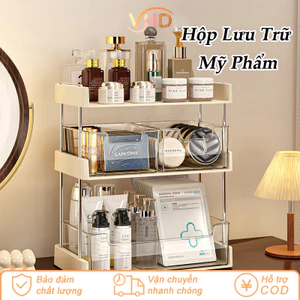 Hộp Đựng Mỹ Phẩm Có Ngăn Kéo 2/3 Lớp - Dung Tích Lớn, Chống Bụi Hiệu Quả, Dùng Để Bàn Trang Điểm & Kệ Phòng Tắm