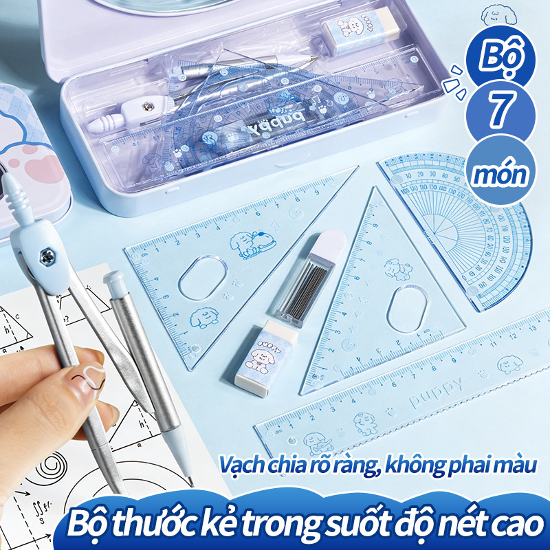 Thước học sinh đa năng, thiết kế hình ảnh hoạt hình, công cụ đo lường chính xác cho việc học tập