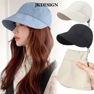 Mũ chống nắng đuôi ngựa rộng vành JKDESIGN - Điều chỉnh được, dây rút tiện lợi, phù hợp đi biển mùa hè