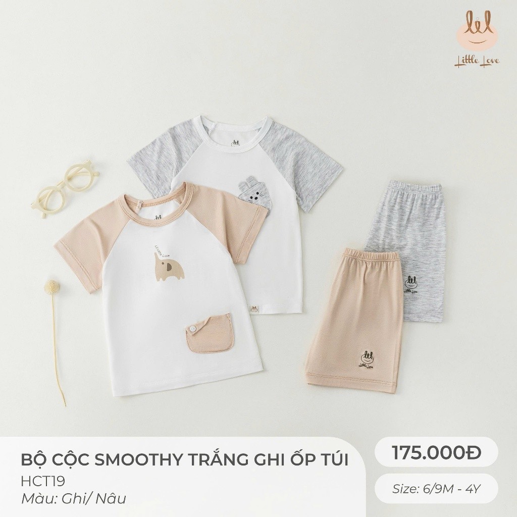 BỘ CỘC TAY VẢI SỢI TRE ỐP TÚI [ SIÊU MỀM, MÁT, MỊN CO DÃN VÀ THẤM HÚT TỐT] SZ 6/9M - 4Y (HCT19)